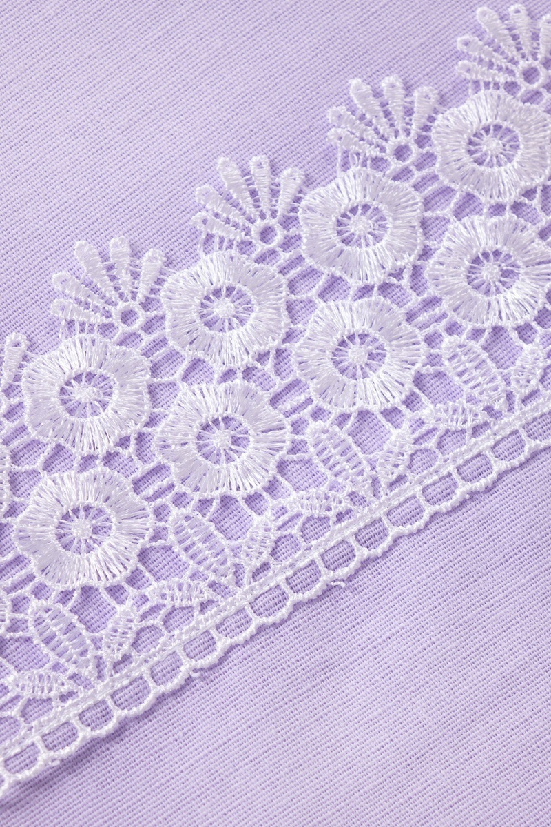 Скатерть с кружевом полулен 037 Лиловая дымка (однотон) (вид 9)