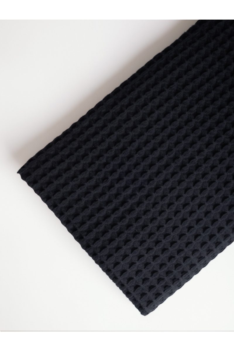 (ВНЛ) Полотенце вафельное банное большое Софатекс для бани и сауны бохо (черный)