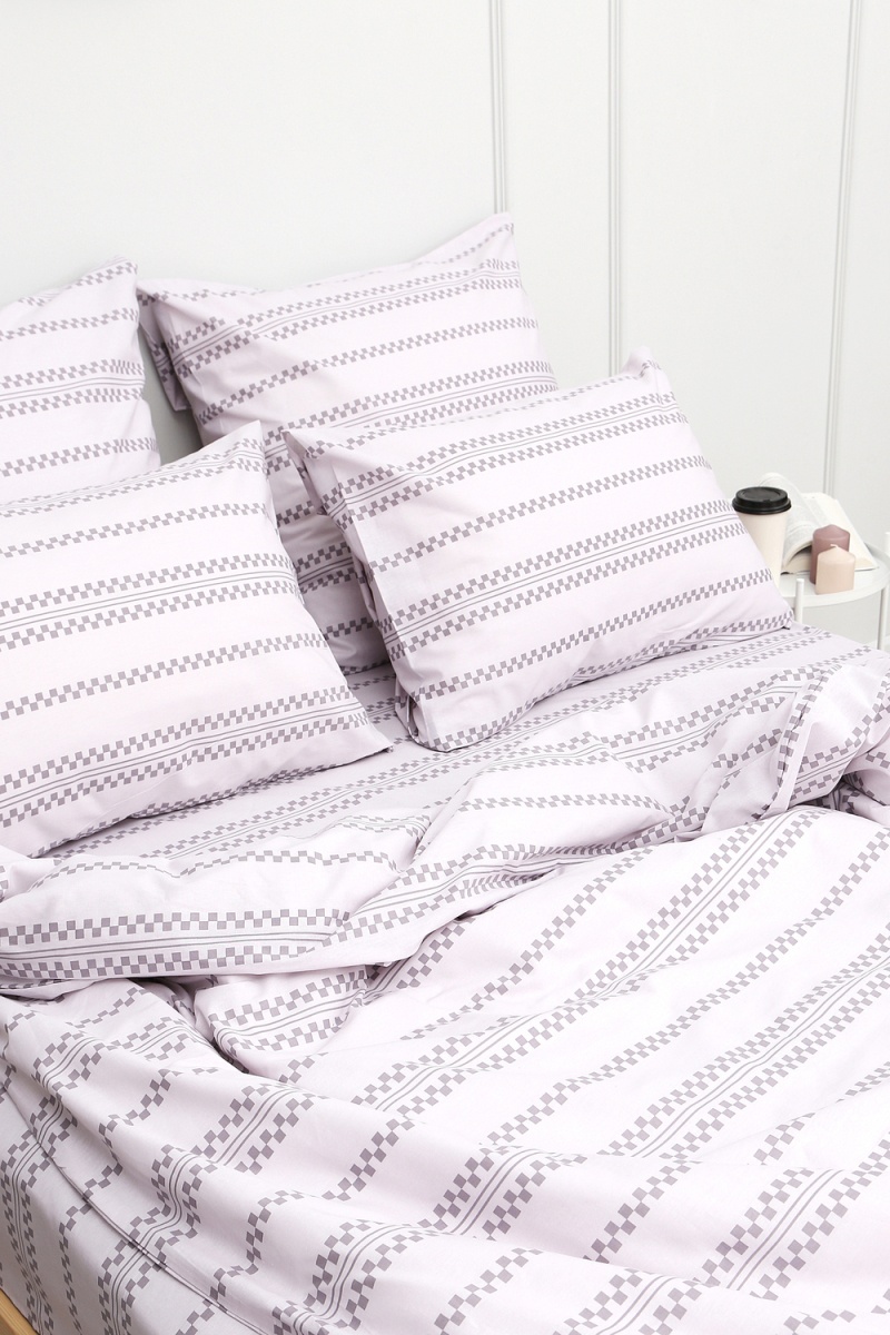 (ВНЛ) Пододеяльник поплин Геометрия-компаньон (серый)
