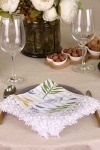 Салфетка из рогожки с кружевом 031 Акация (голубой) (вид 9)