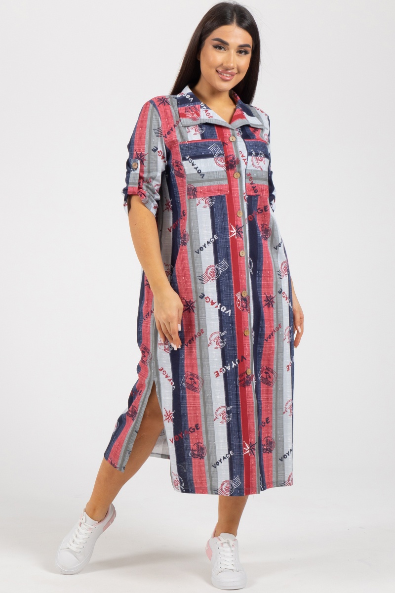 (СК) Платье "Полоса" сангрия