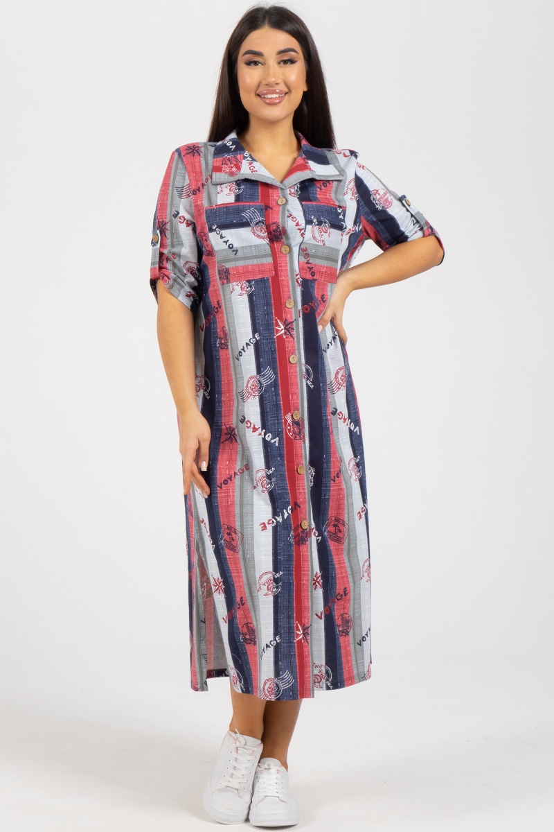 (СК) Платье "Полоса" сангрия