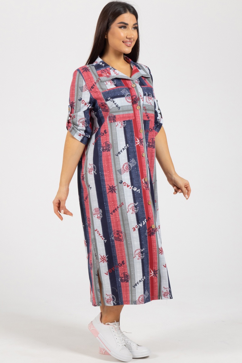 (СК) Платье "Полоса" сангрия