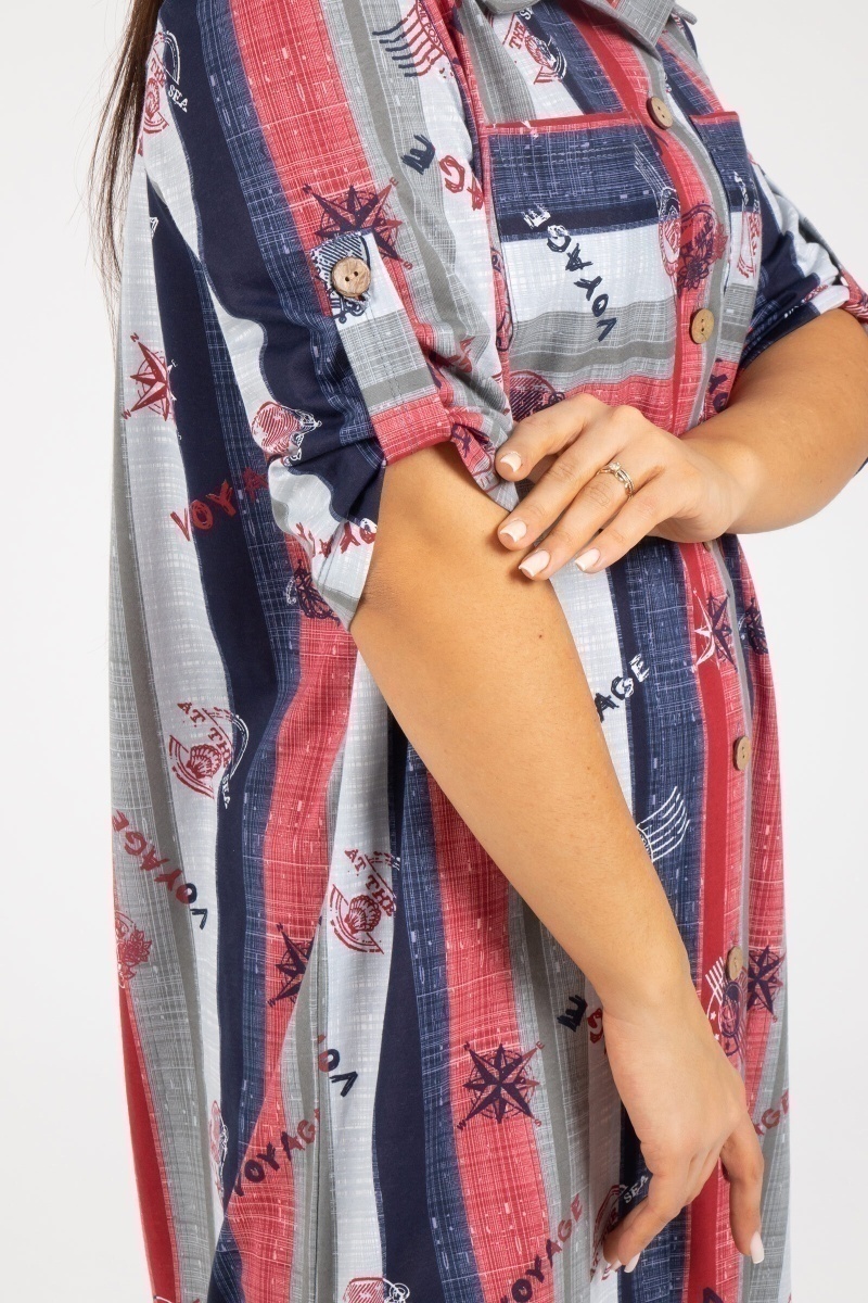 (СК) Платье "Полоса" сангрия