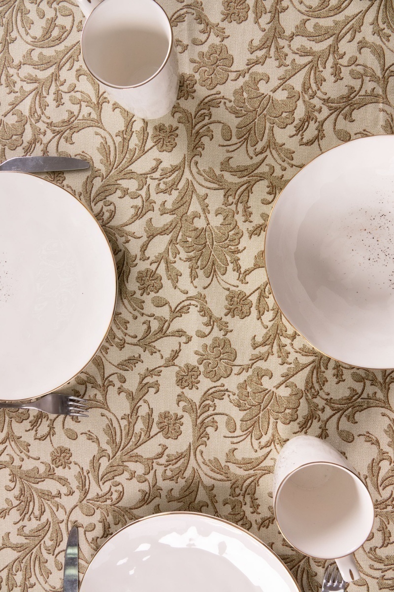 Скатерть с кружевом 004 Вензель (бронза) (вид 3)