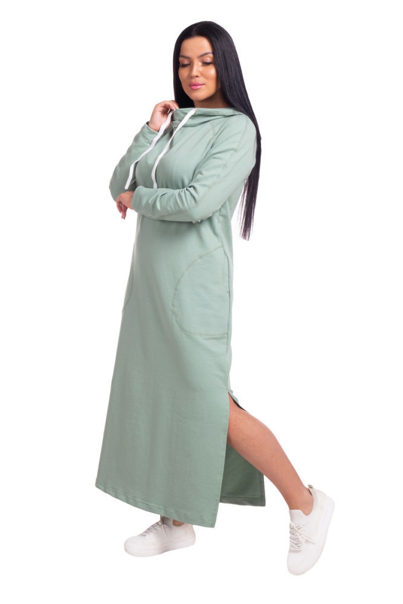 (ВНЛ) Платье длинное с разрезами - Готэм - 488 - оливка