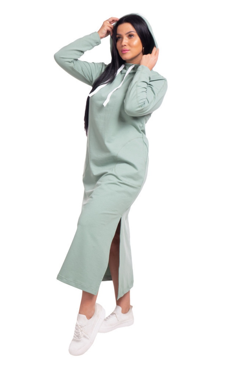 (ВНЛ) Платье длинное с разрезами - Готэм - 488 - оливка