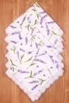 Салфетка полулен с кружевом 031 Лаванда (белый) (вид 2)