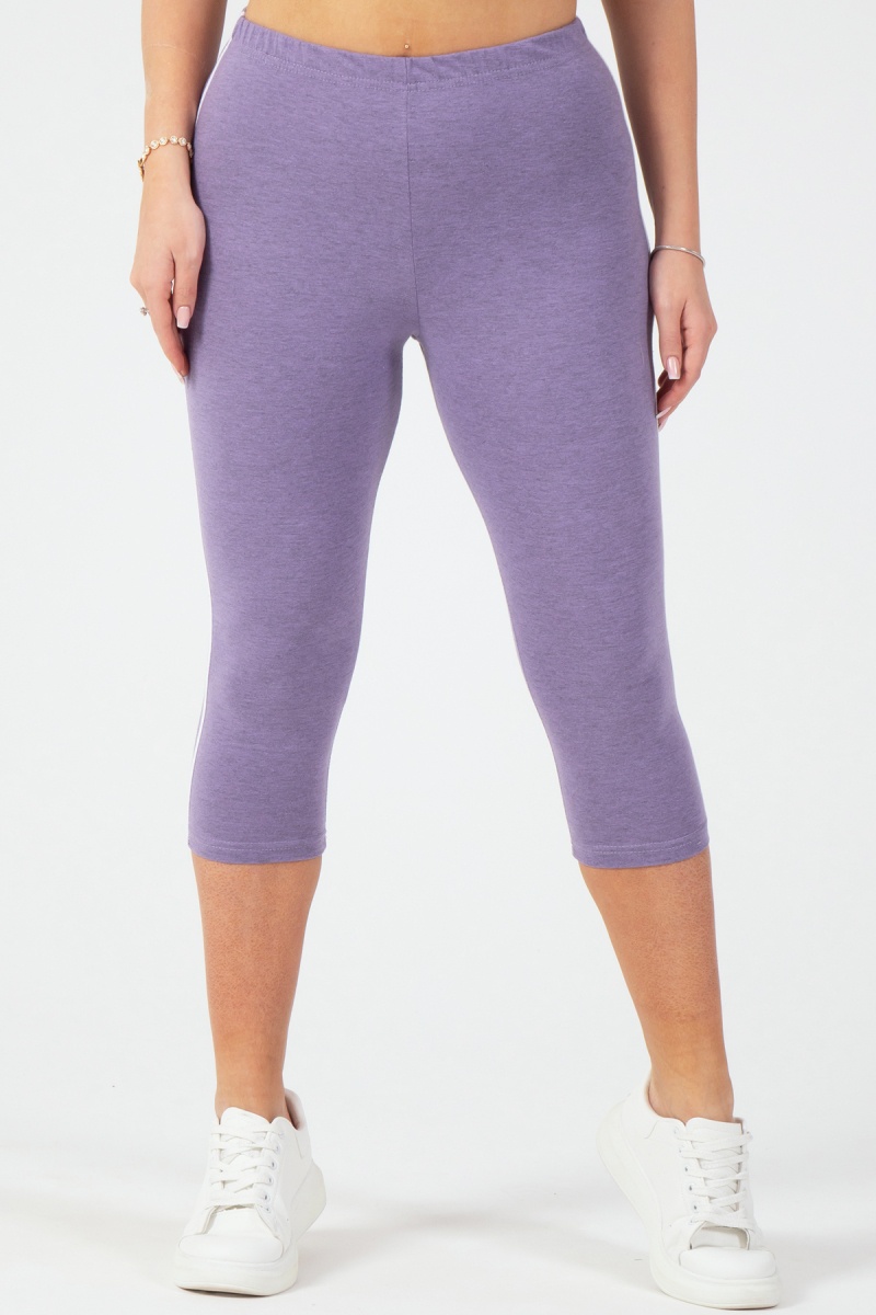 (СК) Бриджи женские с лампасами "Слим" лаванда меланж