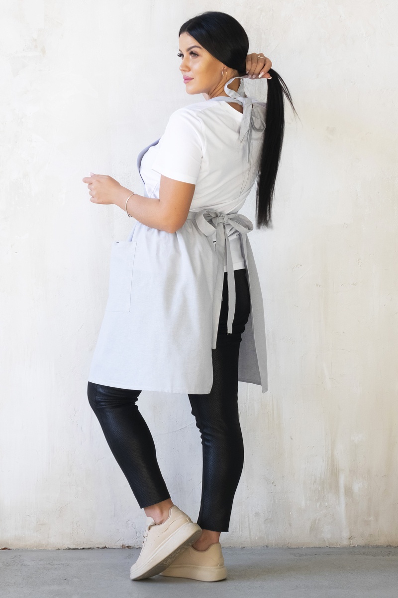 Фартук "Лили" (серый, однотон), 014 рогожка