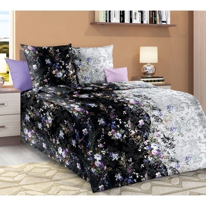 КПБ яселька с прост. на рез. "ТД" 120г/м бязь "Любовный напиток 1" арт. 208761 черный