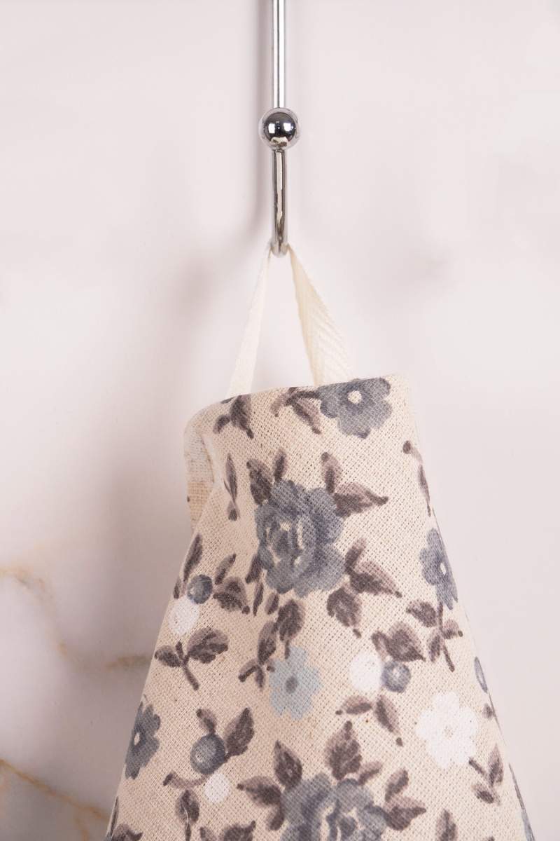 Полотенце полулен 083 Букетики маков (серый) - 45/60