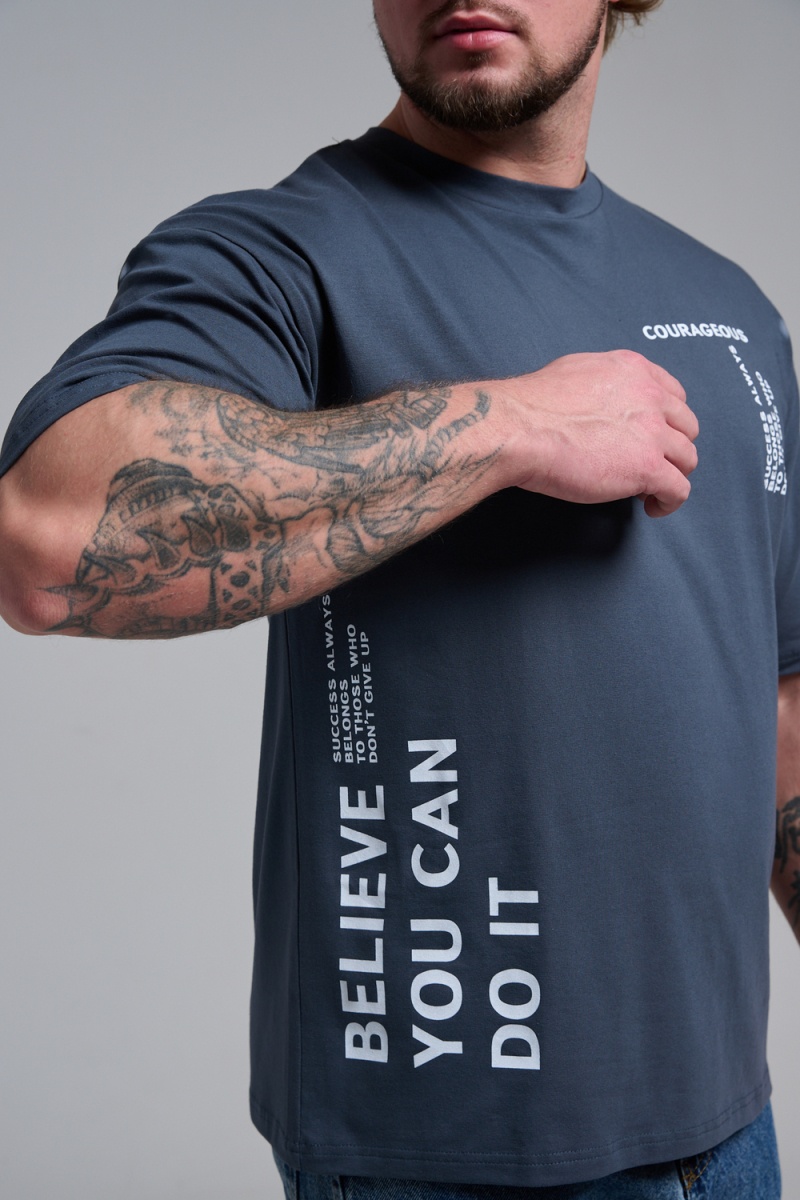 (ВНЛ) Футболка 8570 (графит+смелый)