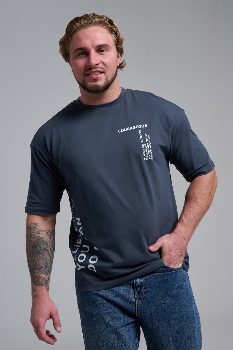 (ВНЛ) Футболка 8570 (графит+смелый)