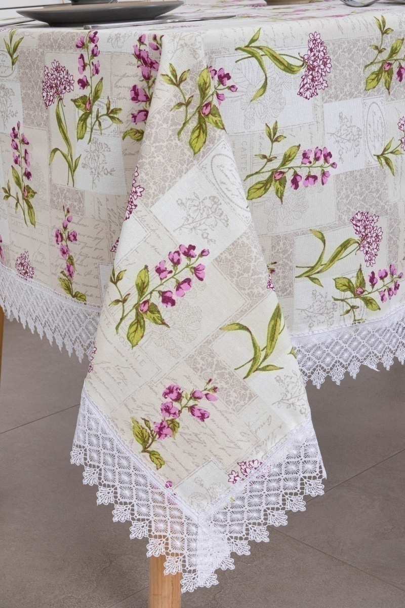 Скатерть с кружевом 021 Горные травы (вид 3)