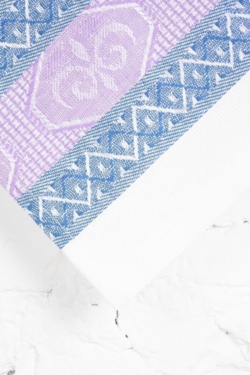 Полотенце полулен жаккард (ТЛ) 341 Корона (фиолетовый+синий) 1*253-61 - 50/65