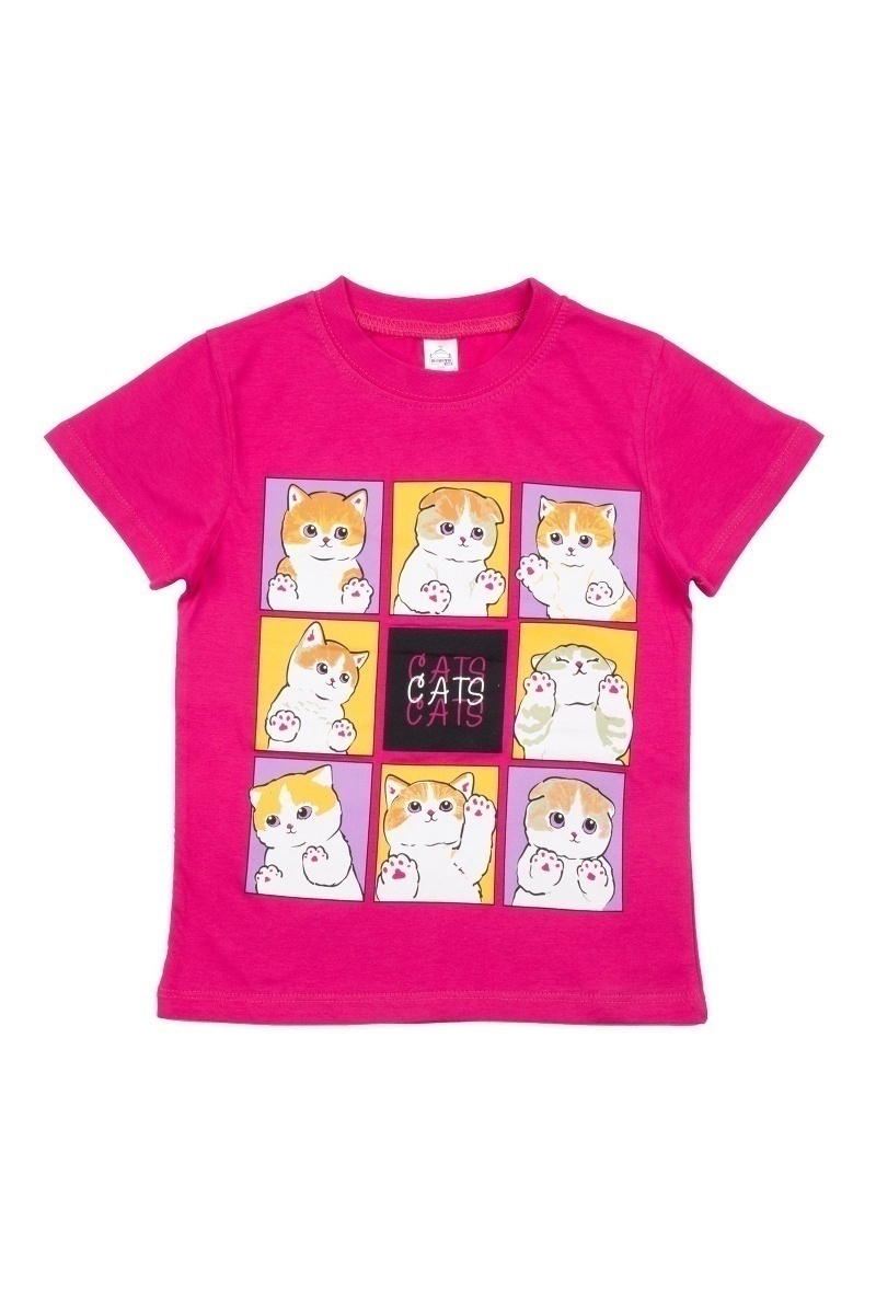 Футболка для девочки "Котята" BK0002D фуксия