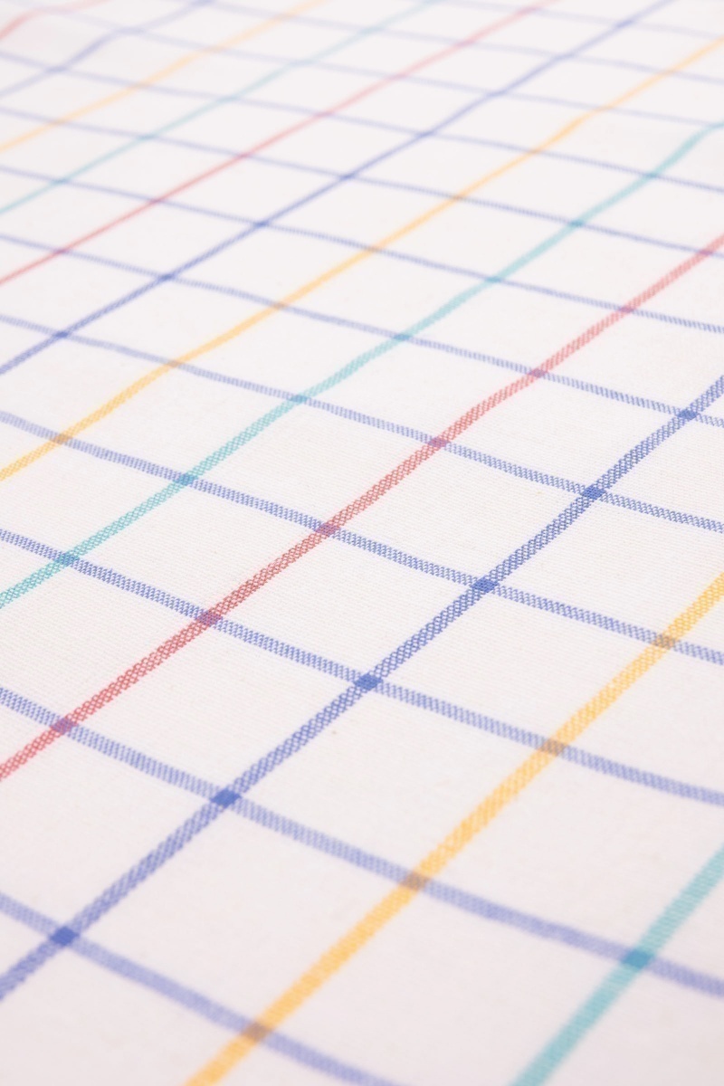 Полотенце полулен (ТЛ) 323 Разноцветная клетка (василек) - 50/65