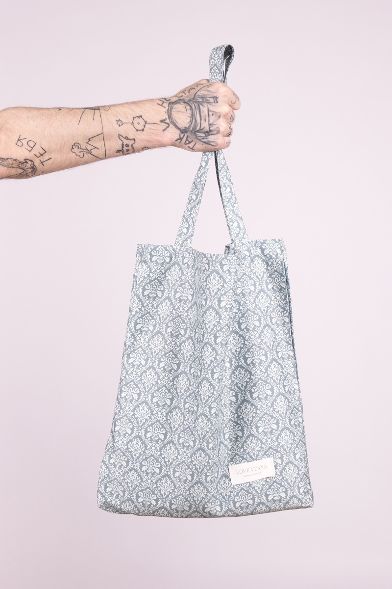 Эко сумка-шоппер из сатина, расцветки в ассортименте