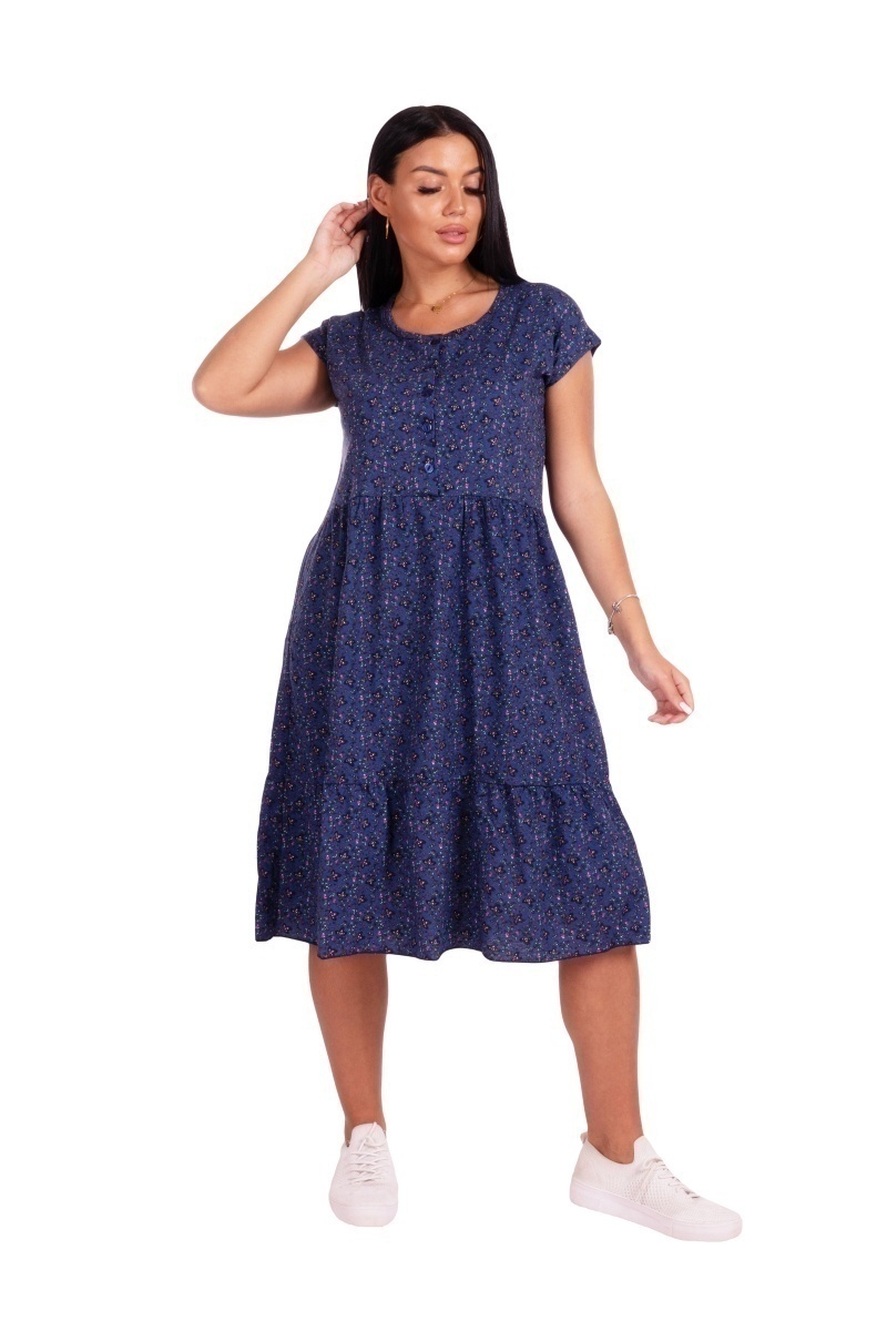 Платье с пуговицами и сборкой - Шанталь clover - синий