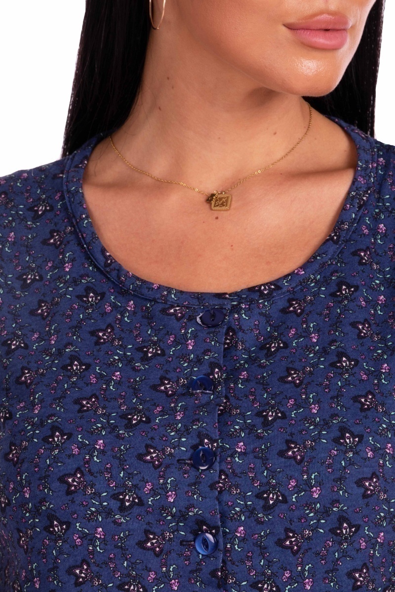 Платье с пуговицами и сборкой - Шанталь clover - синий