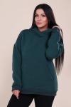 Худи-oversize с начесом - HeiZe - 449 - изумруд