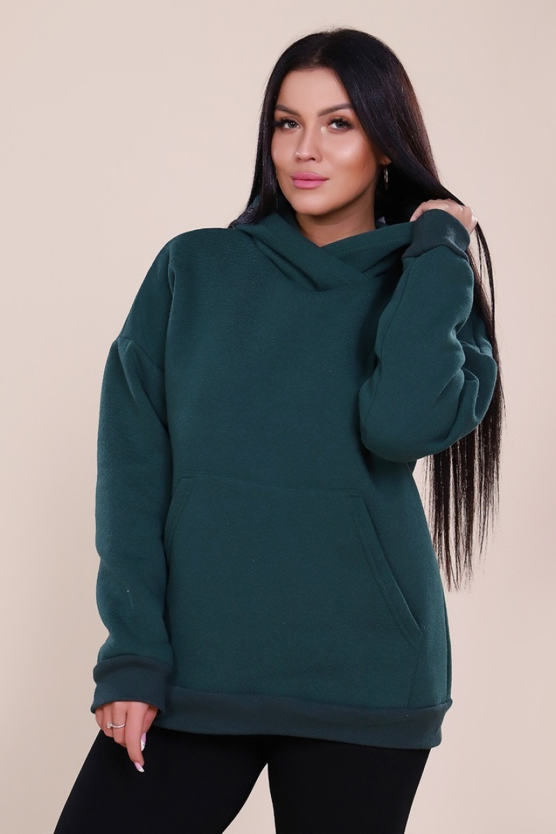 Худи-oversize с начесом - HeiZe - 449 - изумруд
