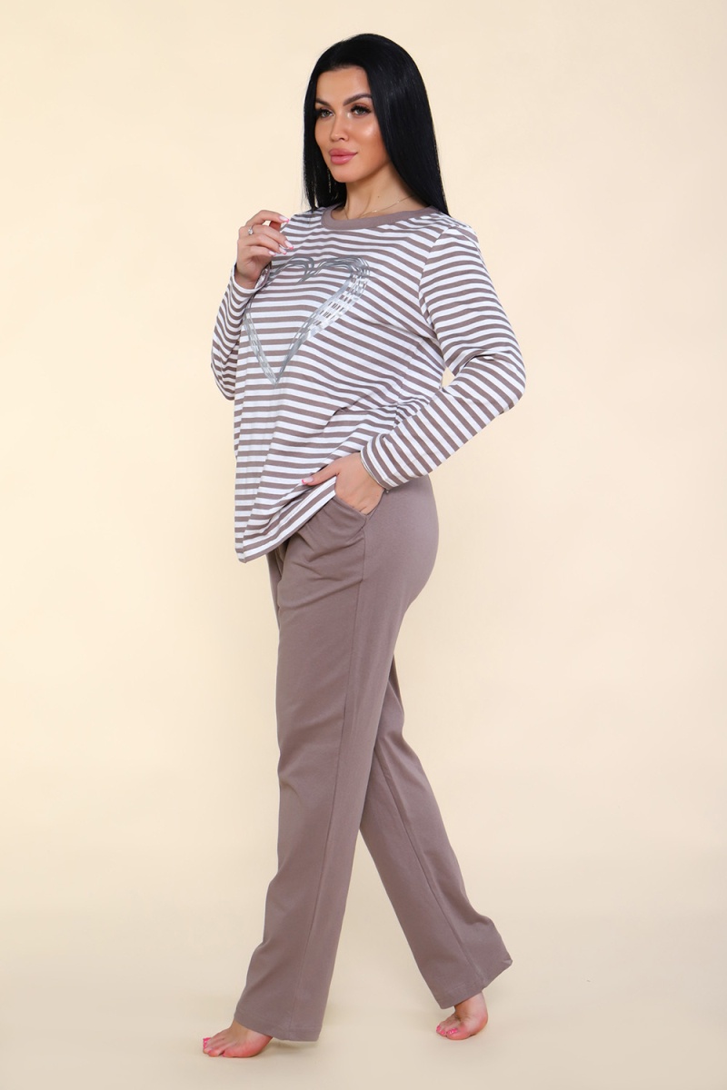 Комплект женский - Сердце - 621 - светло-серый