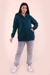 Худи женское на молнии - ZIP - 649 - изумруд