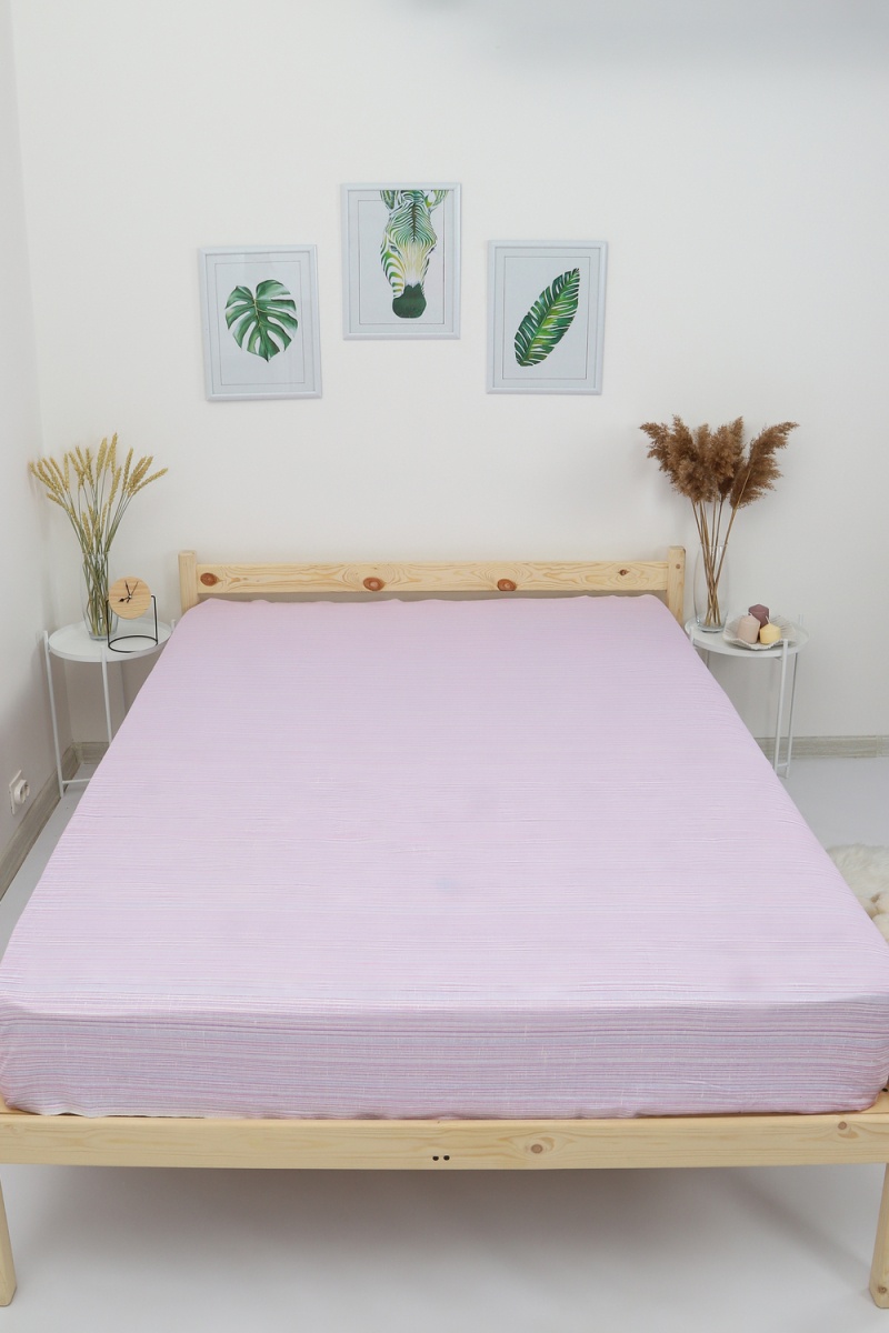 Простыня Полосатый рейс (розовый)