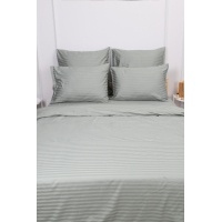 Пододеяльник из страйп-сатина Комфорт (фисташковый)