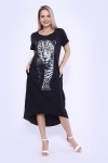 Платье женское - Леопард - 738 - черный