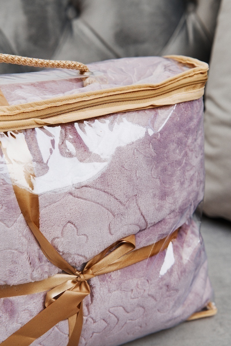 Плед велсофт ST-358 Узор-Сирень (сиреневый)