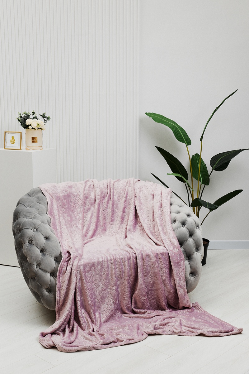 Плед велсофт ST-358 Узор-Сирень (сиреневый)