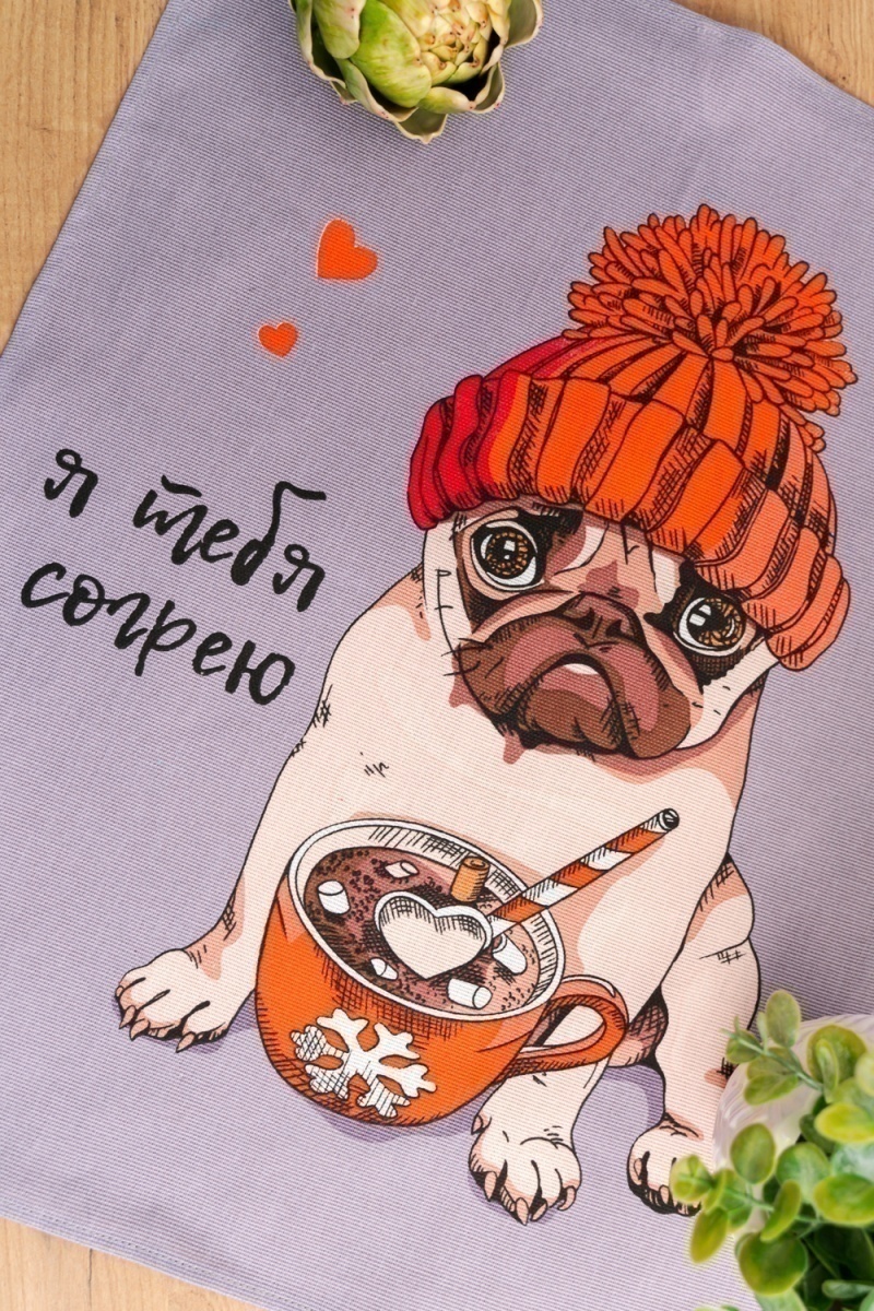 Полотенце Пёсели (серый)