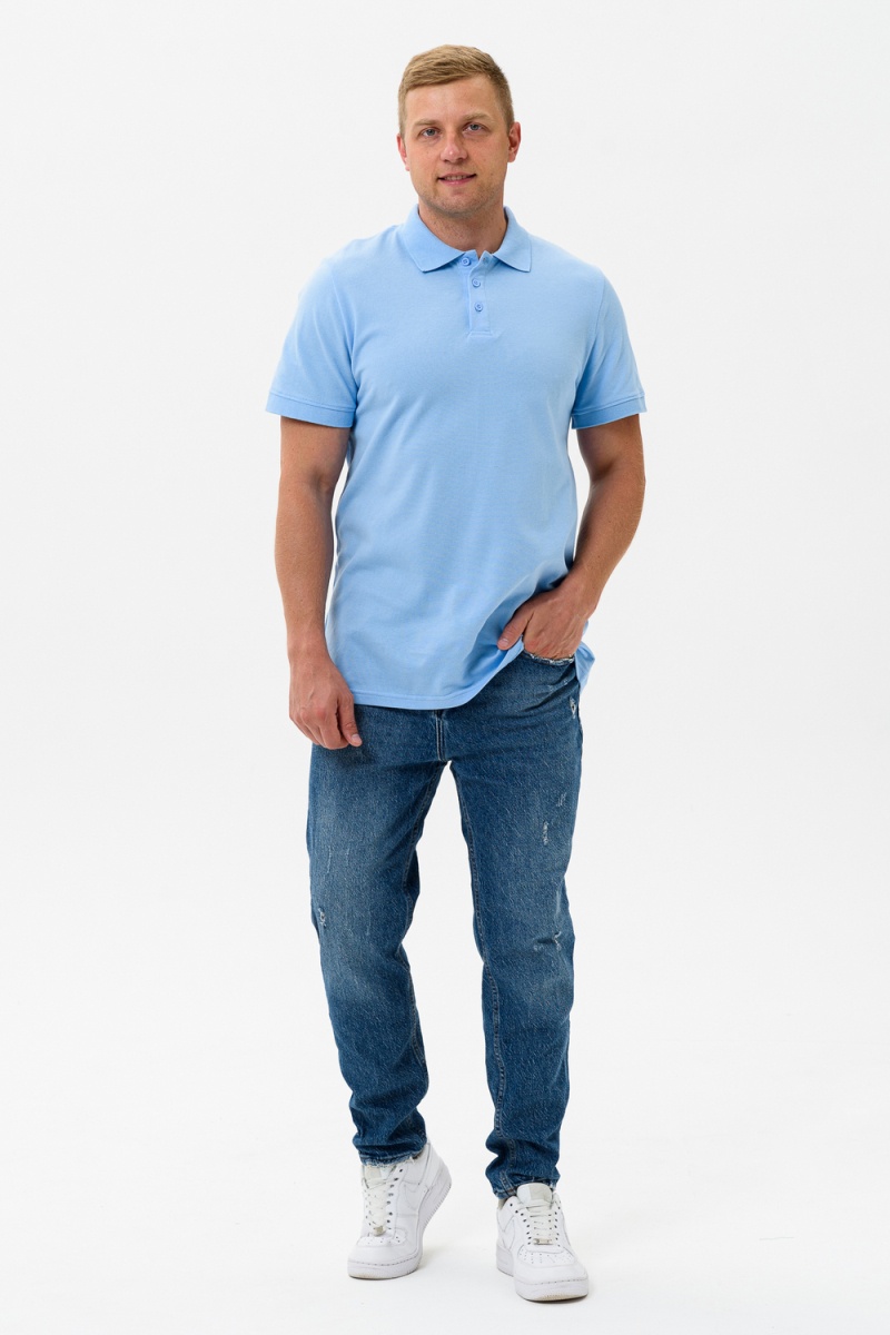 Футболка 14401 поло (светло-голубой)