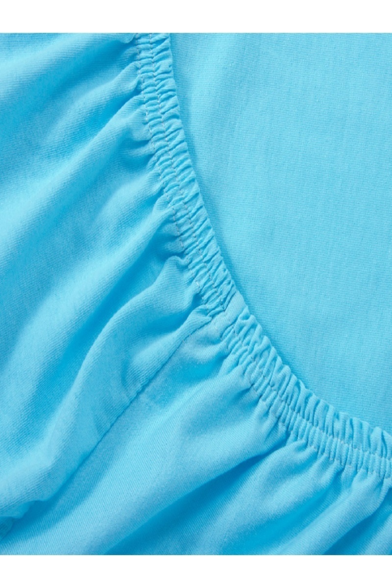 Простыня трикотажная на резинке (бирюзовый)