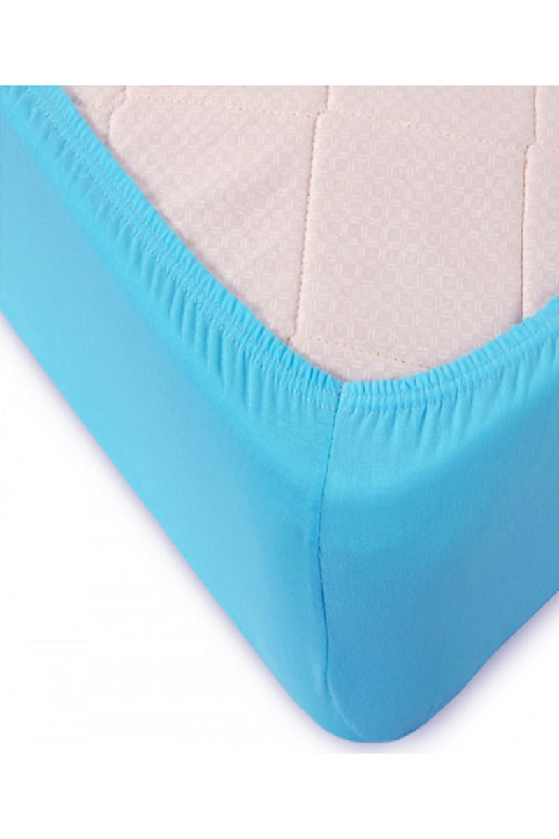 Простыня трикотажная на резинке (бирюзовый)