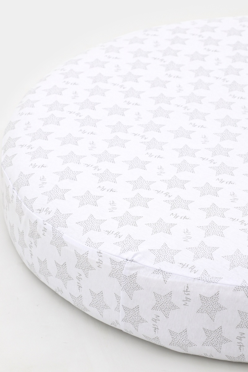 Простыня на резинке трикотажная на круглый матрас 75х75 арт (в ассортименте)