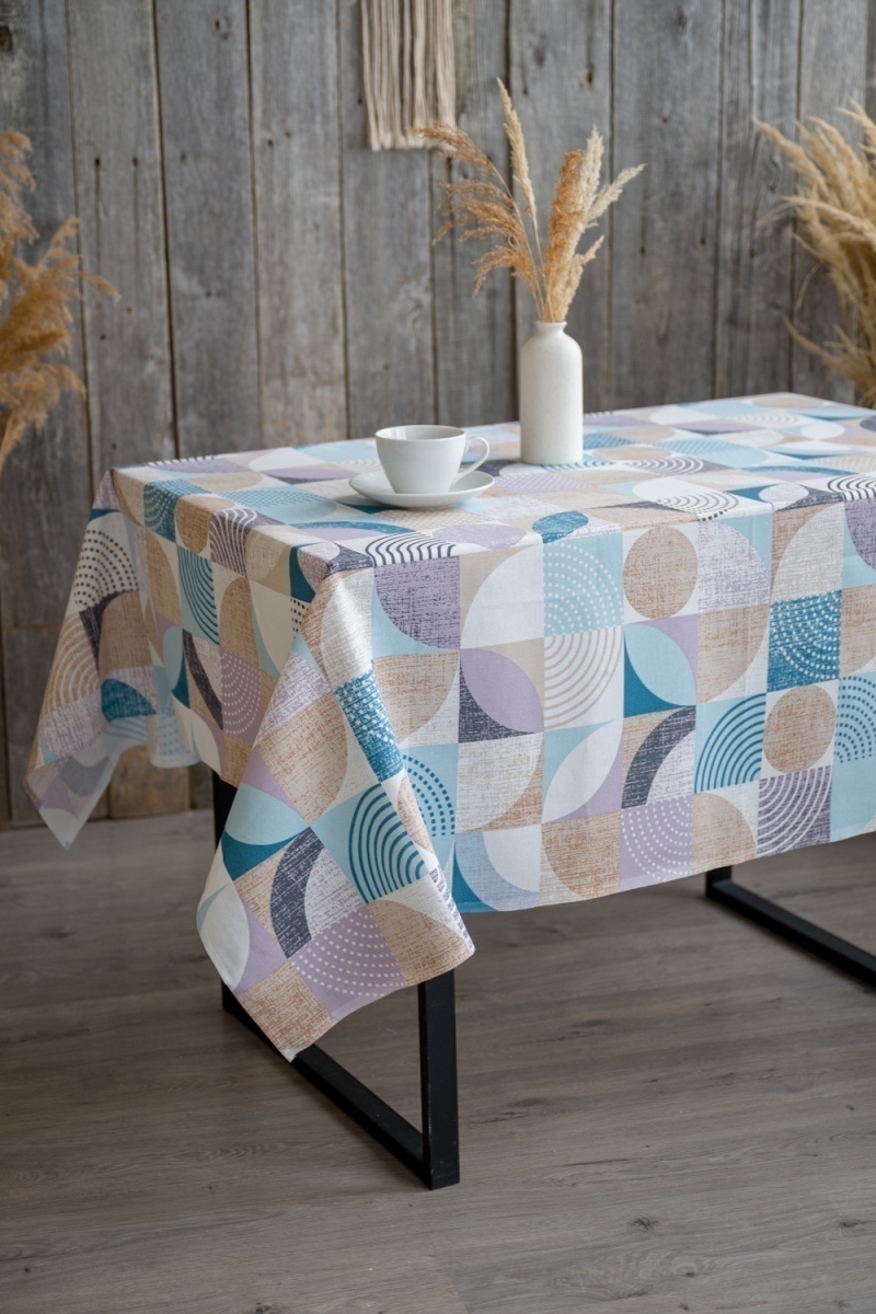 Скатерть Марципан (голубой+серый)