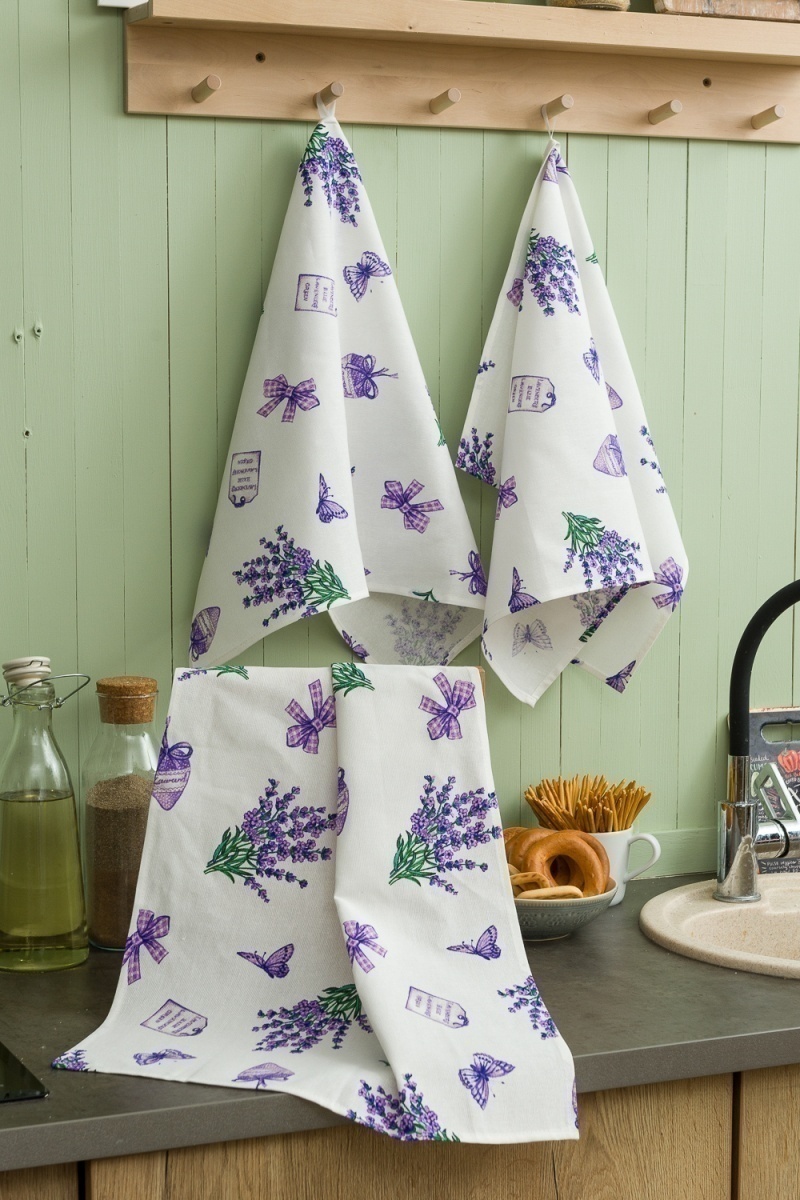 Полотенце кухонное Сиреневая дымка (белый)