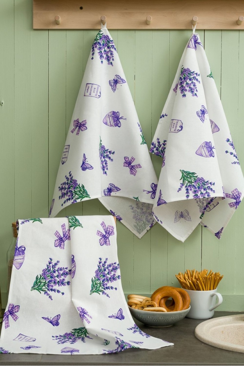 Полотенце кухонное Сиреневая дымка (белый)