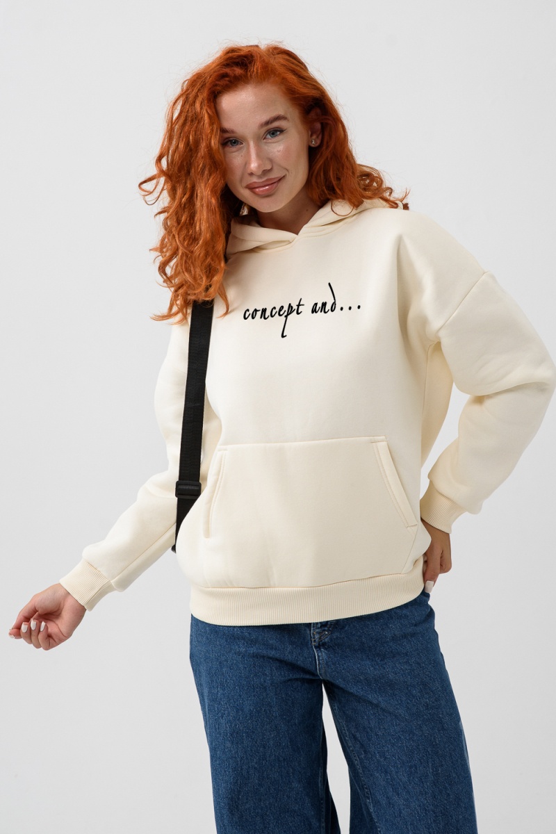 Толстовка 8518 оверсайз (молочный+Концепция)