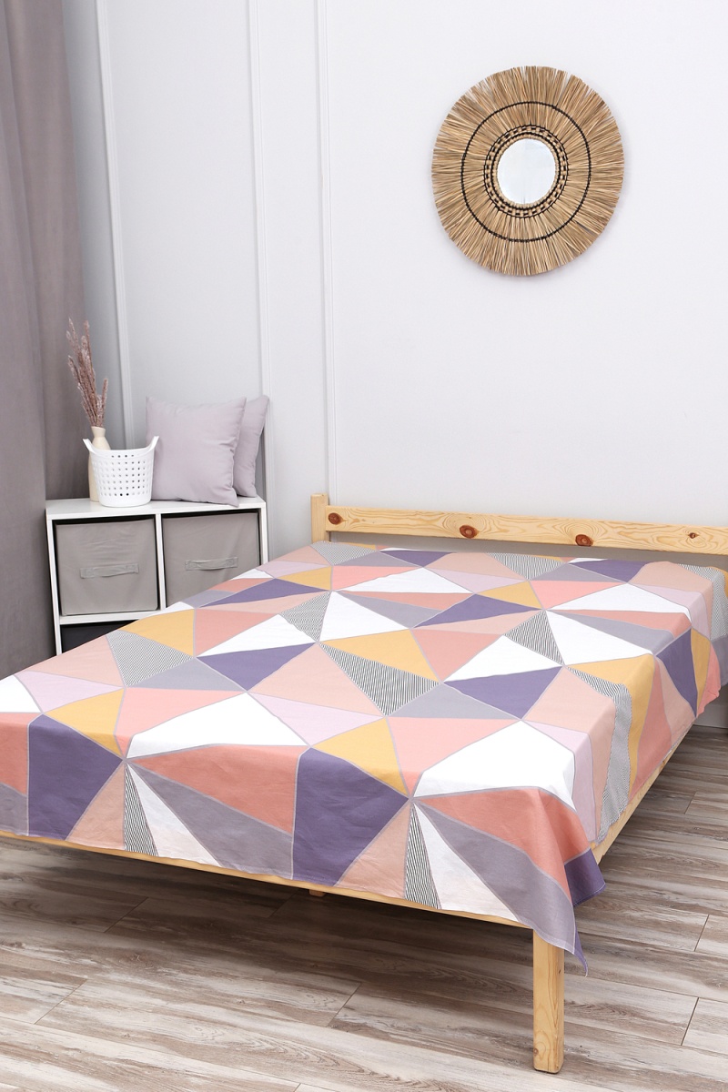 Простыня поплин Геометрия (рыжий,беж)