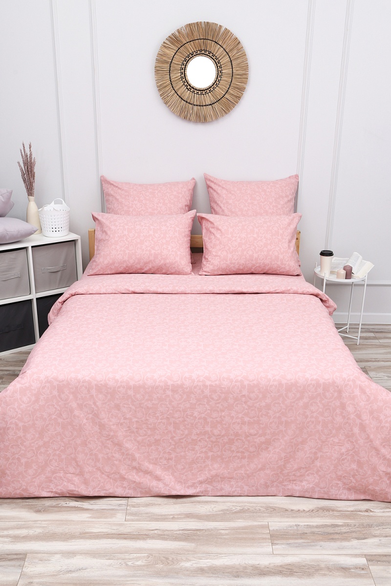 Простыня на резинке поплин Вероника-компаньон (пыльная роза)