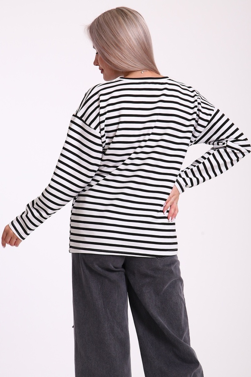 Свитшот в полоску - Лонгслив - 731 - черный