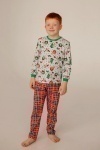 Детская пижама с брюками новогодняя (красный)