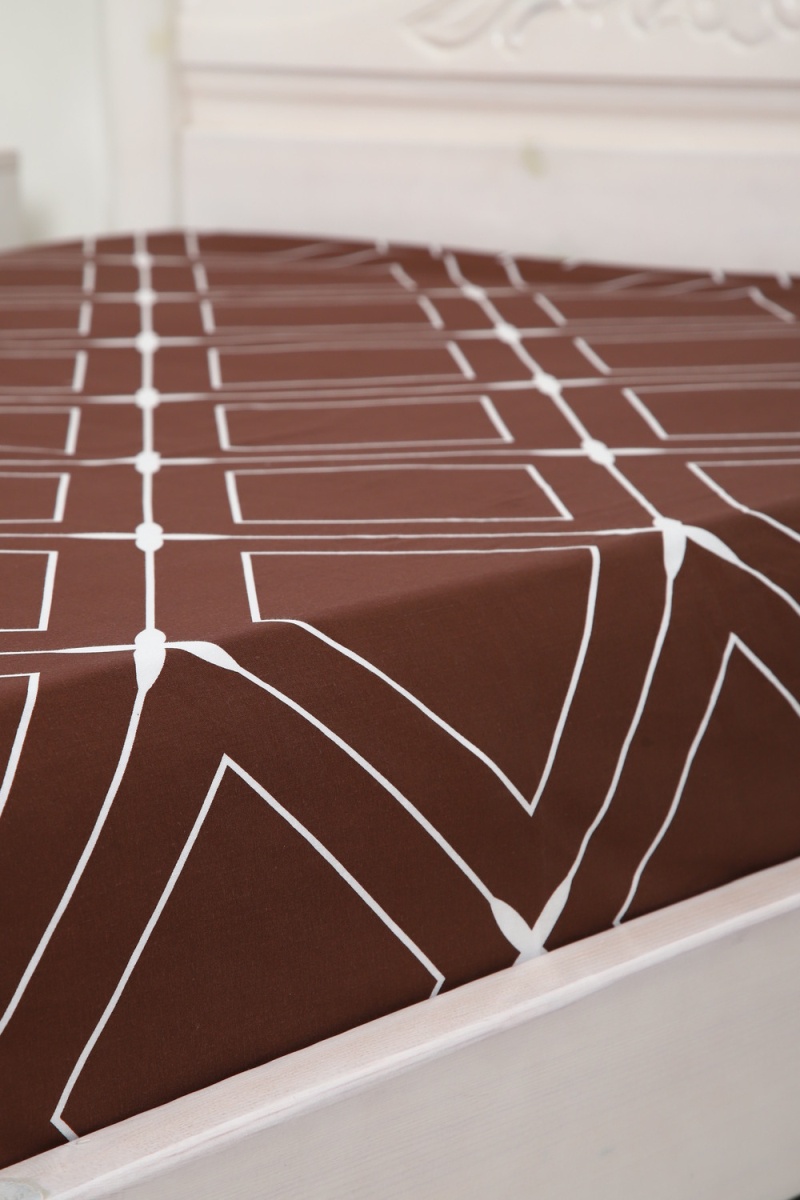 Простыня на резинке сатин Искушение (шоколадный)