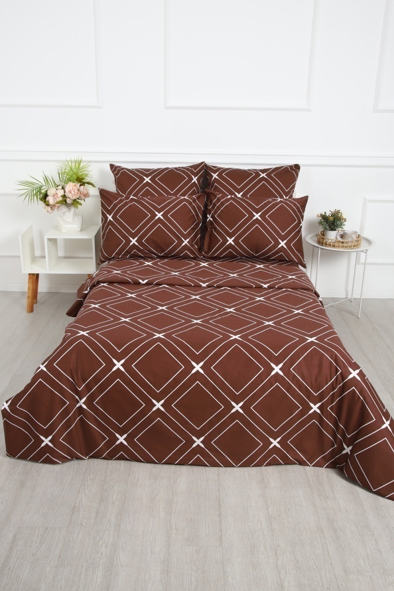 Простыня на резинке сатин Искушение (шоколадный)