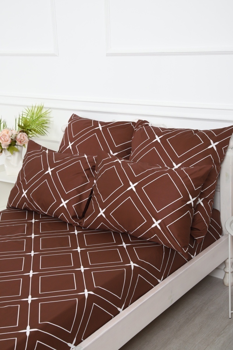 Простыня на резинке сатин Искушение (шоколадный)